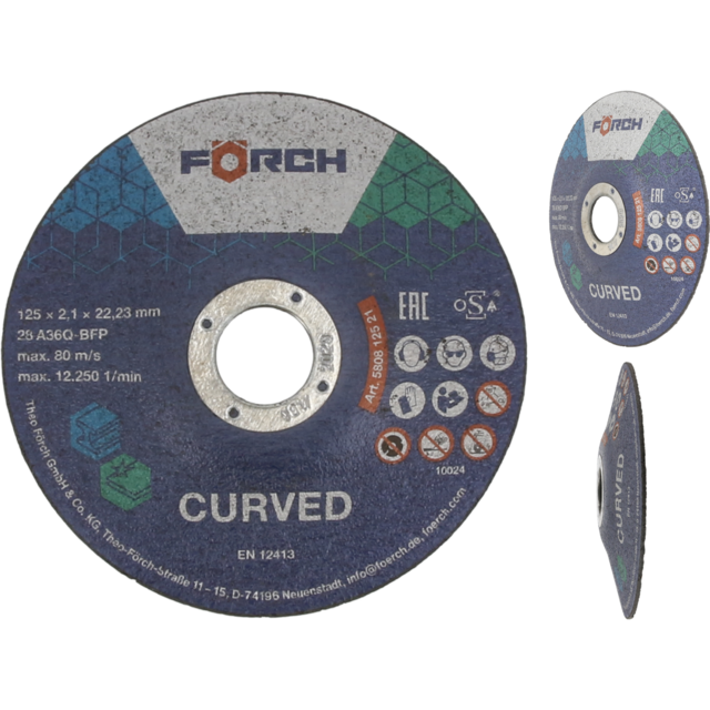 Kappeskive CURVED 125 x 2,1 x 22,23mm 