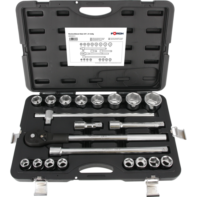 Pipesett 3/4", 21 deler 