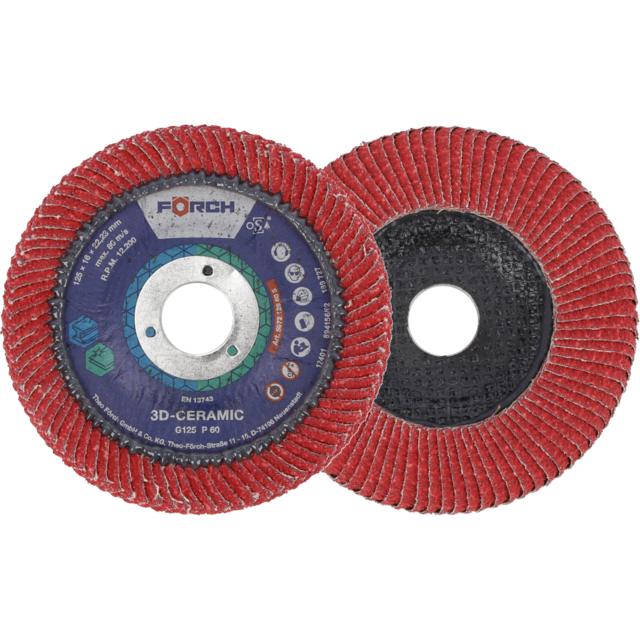 Lamellrondell "curved" Keramisk 125mm P60 