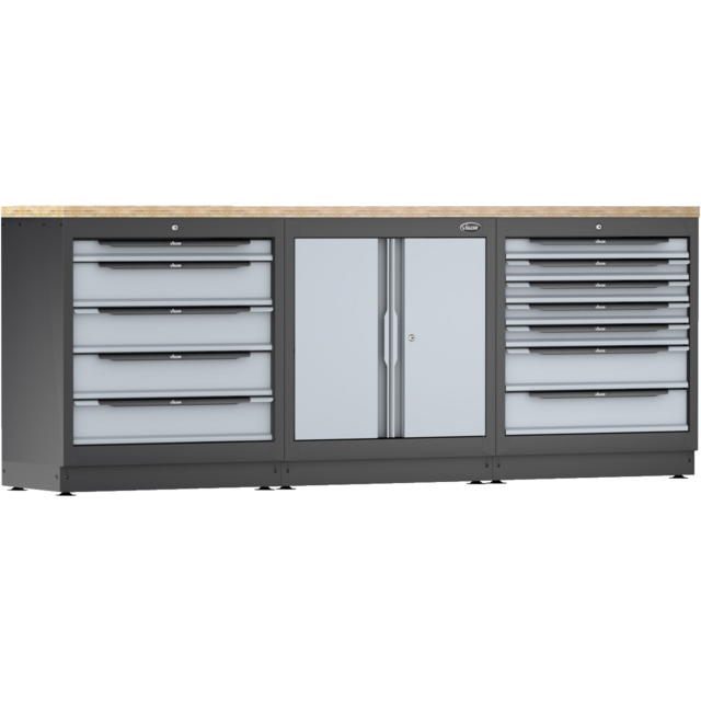 Verkstedinnredning startpakke m/tre benk 2588 x 500 x 1000mm  / V6000-3P1XL 