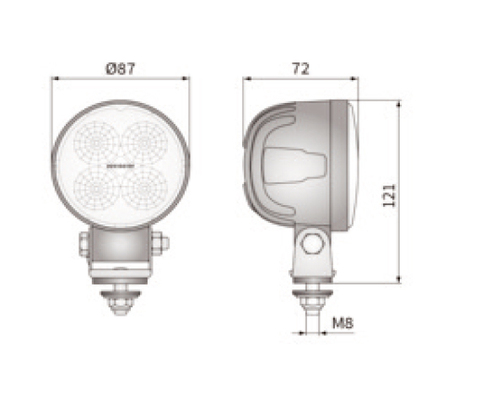 LED Arbeidslampe 12/24V 18W 