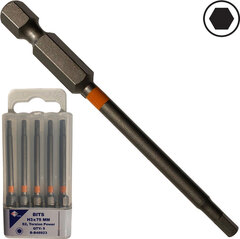 Bits 6kt. 6,0 x 75 mmL. (Pk &#225; 5 stk) .