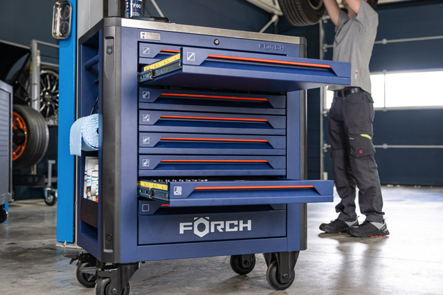 Verktøyvogn Förch Serie 9 393 deler Rød/Blå 