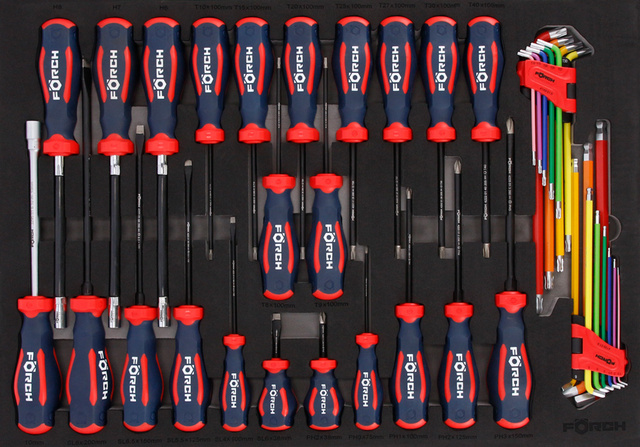 Verktøyvogn Förch Serie 9 393 deler Rød/Blå 