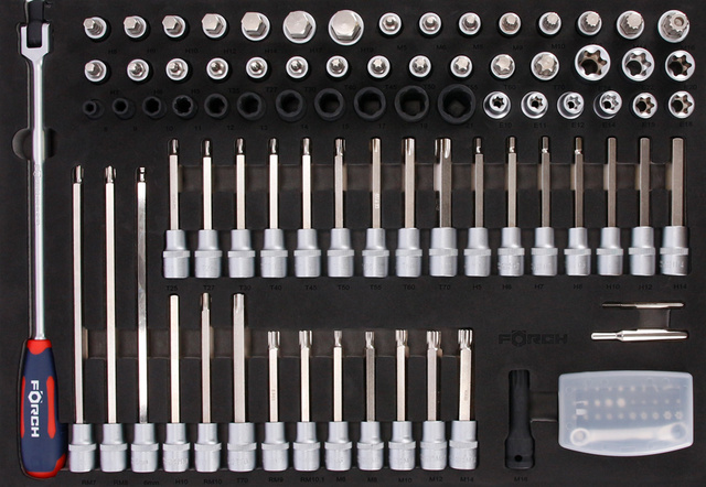 Verktøyvogn Förch Serie 9 393 deler Rød/Blå 