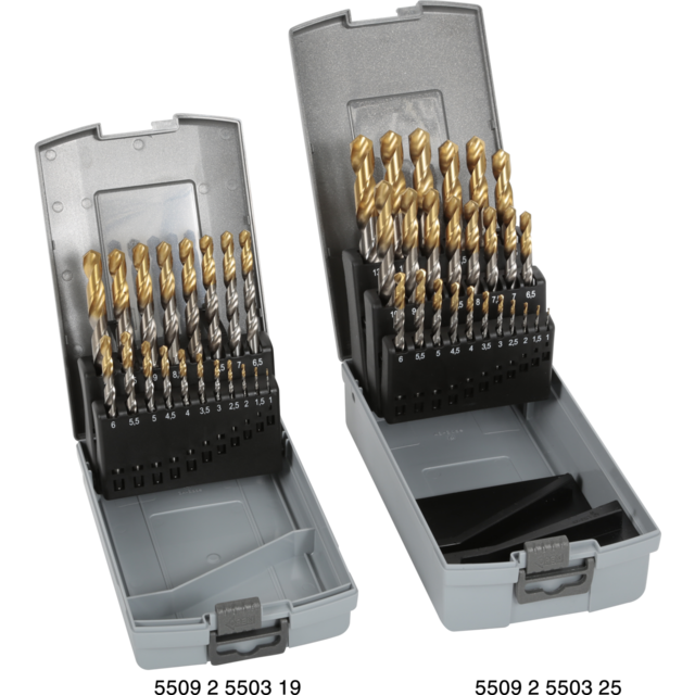 Spiralborsett 1,0-13,0mm  HSS-TIN DIN 338 