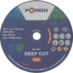 Kappeskive Deep Cut 550 100 x 1,0 x 10 mm