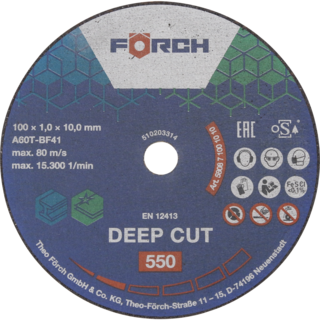 Kappeskive Deep Cut 550 100 x 1,0 x 10 mm