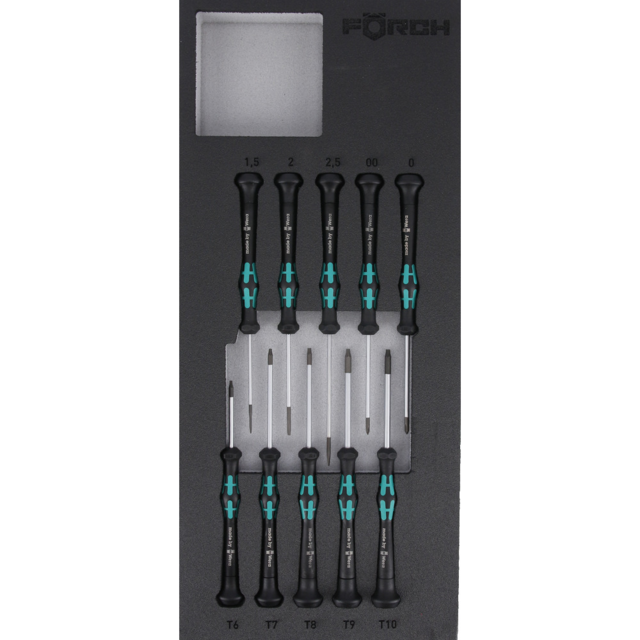 Presisjonsskrutrekkersett 10 deler 