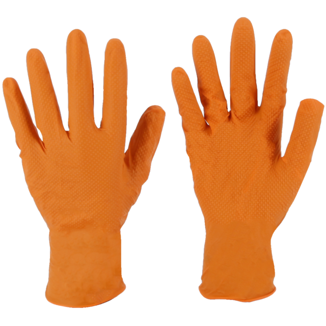Hansker engangs Nitril Orange 
