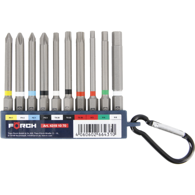 Bitssett "Förch" 10 deler 