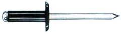 Popnagler Splitt Al/St Sort m/Stort Hode 4,8 x 18 mm  D:14,0 mm