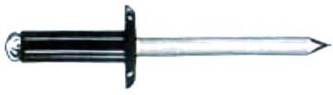 Popnagler Splitt Al/St Sort m/Stort Hode 4,8 x 18 mm  D:14,0 mm 