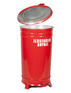 Avfallsbeholder 70L m/Pedal (Ildsf.) f. Ildsfarlig avfall