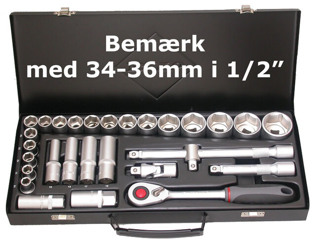 Pipenøkkelsett 1/2" 6kt. 10-36mm . 