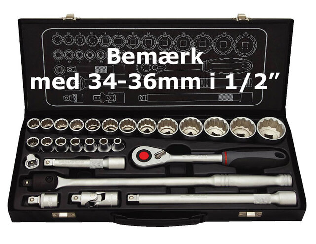 Pipenøkkelsett 1/2" 12 kt. 8-36mm . 
