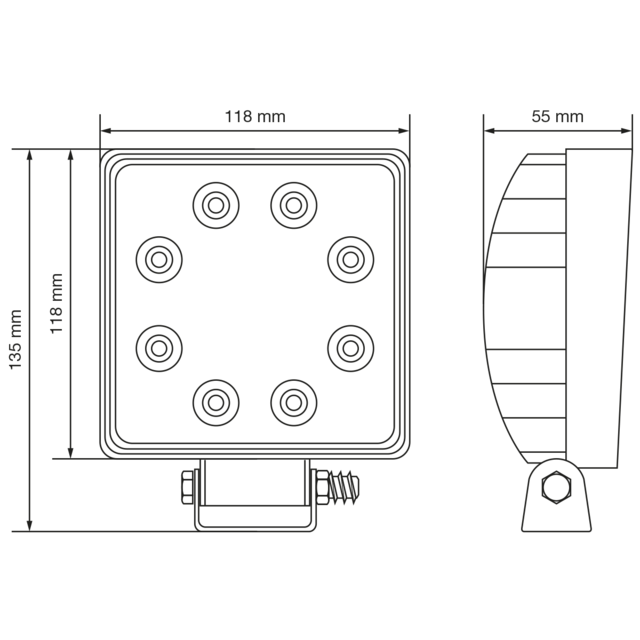 Arbeidslys LED Quad 9-60V 24W EHL0524 