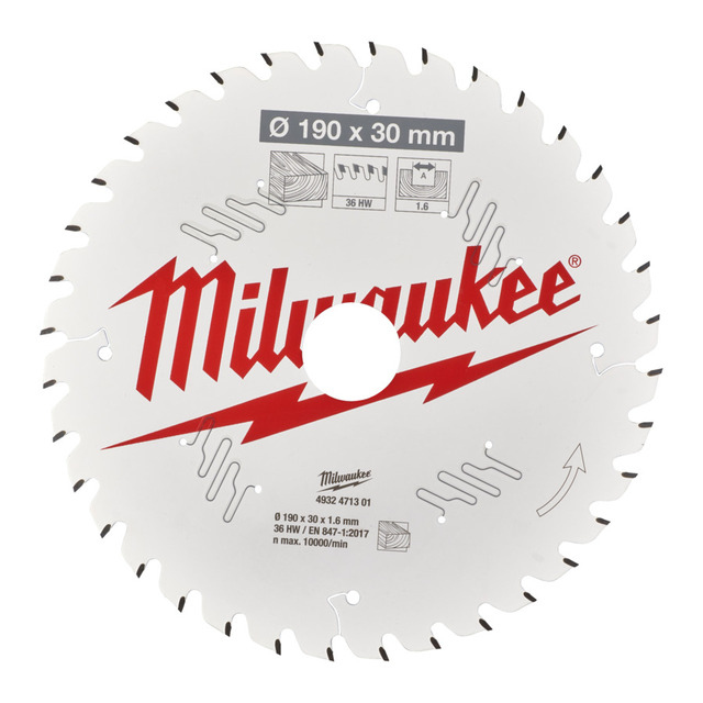 Milwaukee sirkelsagblad W190x30x1,6x36 
