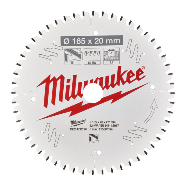 Milwaukee sirkelsagblad A165X20X2,2X52 
