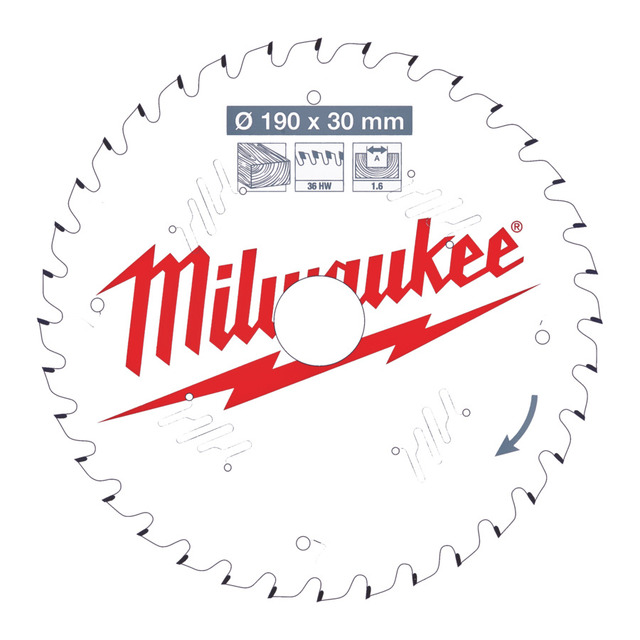 Milwaukee sirkelsagblad W190x30x1,6x36 