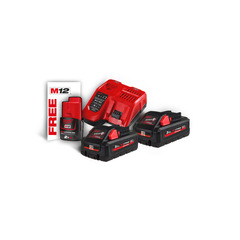 Batteripakke 18V 3Ah 2 stk + Lader Milwaukee M18 HNRG-302