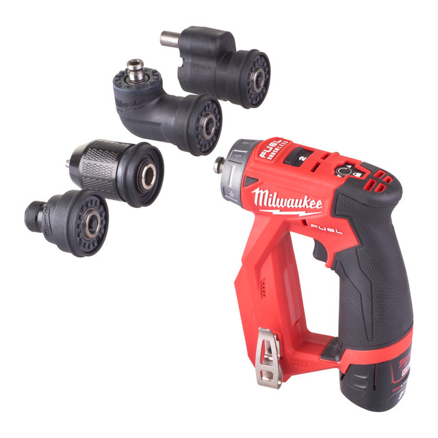 Milwaukee Bor/Skrutrekker kit M12 FUEL 34Nm med utskiftbare hoder 
