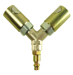 Y-Kopling Metall 3/8&quot; Slangestuss (1/4&quot;) (AL41)