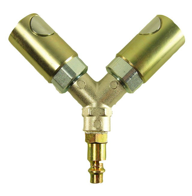 Y-Kopling Metall 3/8" Slangestuss (1/4") (AL41) 