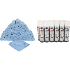 Glassrens (12)+ Microfiberkluter (50)