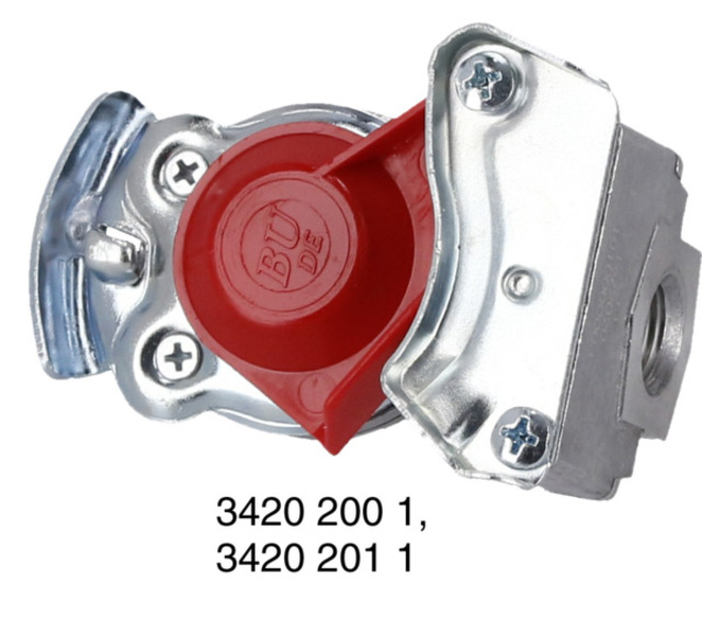 Luftkobling henger st M16 x 1,5 Rød standard 