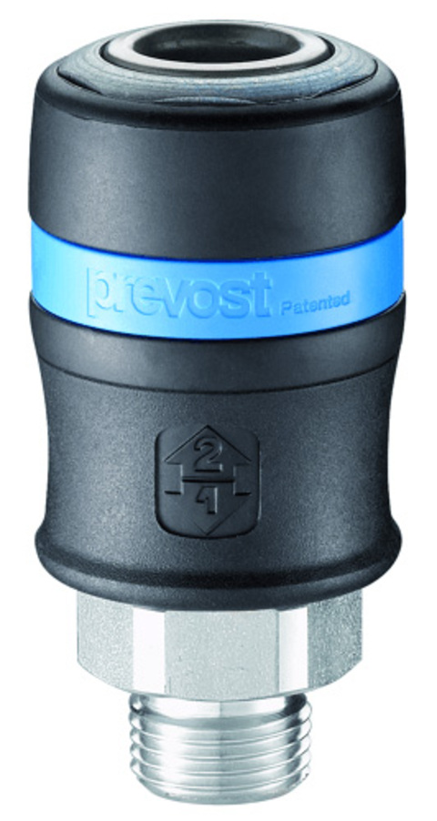 Kupling Prevost 3/8" Utv. Gjenger ISO 6150 Serie B - 11mm 