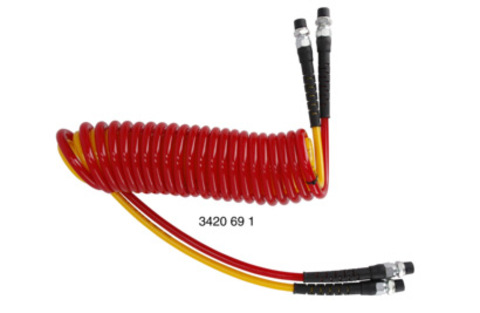 Spiralslange M16 x 1,5 Lengde: 4M Gul + Rød 