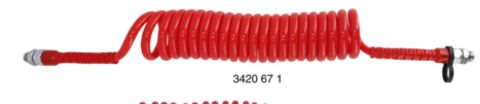 Spiralslange M16 x 1,5 Lengde: 4M Rød 