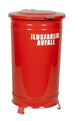 Avfallsbeholder 70L u/Pedal (Ildsf.) f. Ildsfarlig avfall