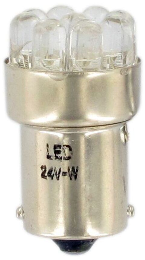 24V lyspære Ba15S  LED 10-30V (1-Pol) 